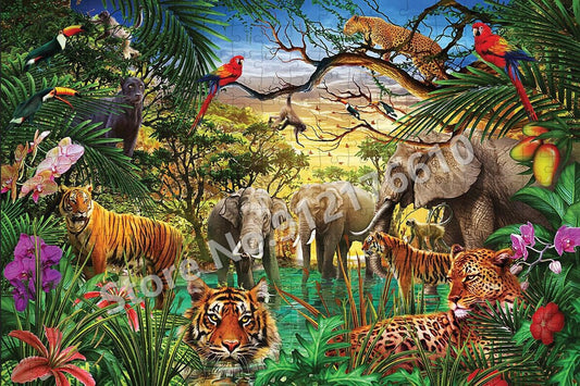 Puzzle 500 Pièces Animaux en bois