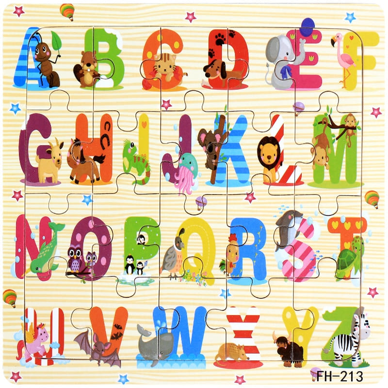 Puzzle Alphabet Animaux en bois