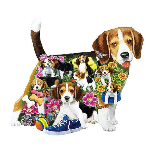 Puzzle Beagles en bois