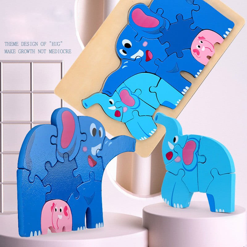 Puzzle Bois Animaux Elephant educatif