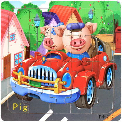 Puzzle Bois Cochon Enfant educatif