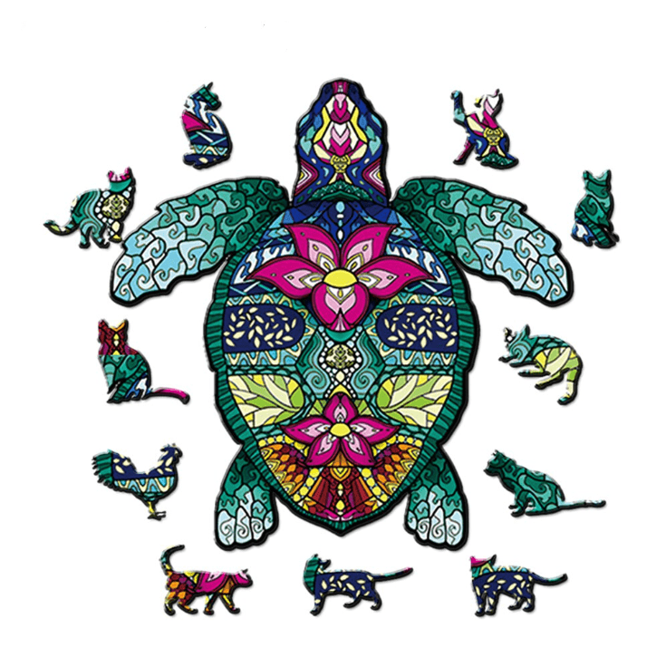 Puzzle en Bois Tortue Tropicale