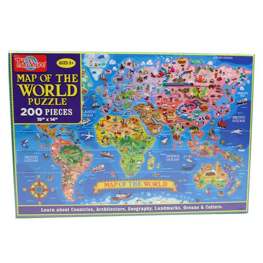 Puzzle Carte Du Monde 200 Pieces educatif