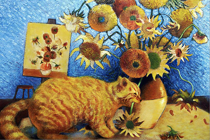 Puzzle Chat Et Tournesol en bois