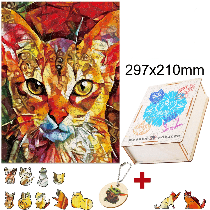 Puzzle Chat Tigre en bois