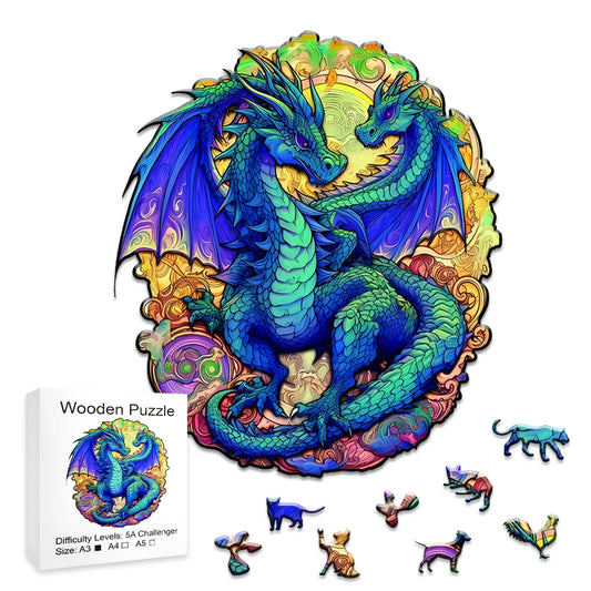 Puzzle dragon bleu