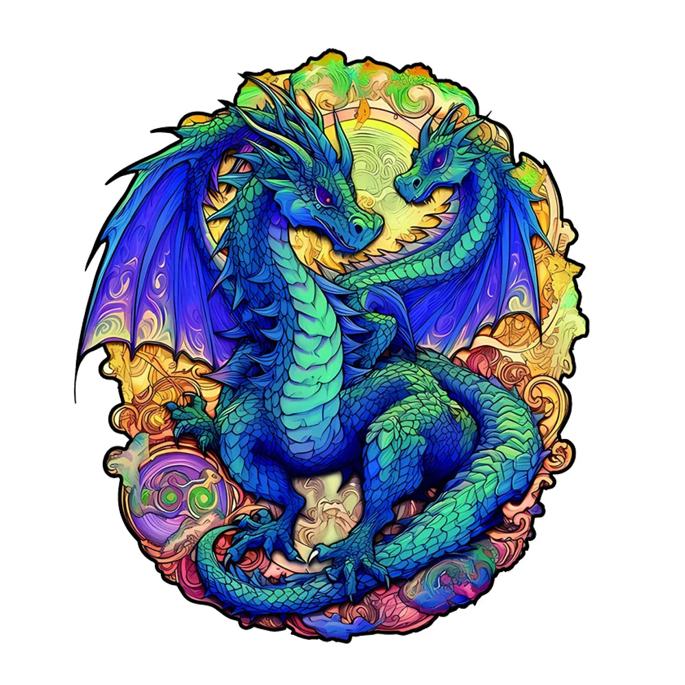 Puzzle bleu dragon