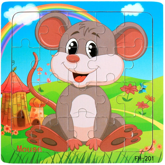 Puzzle souris en bois