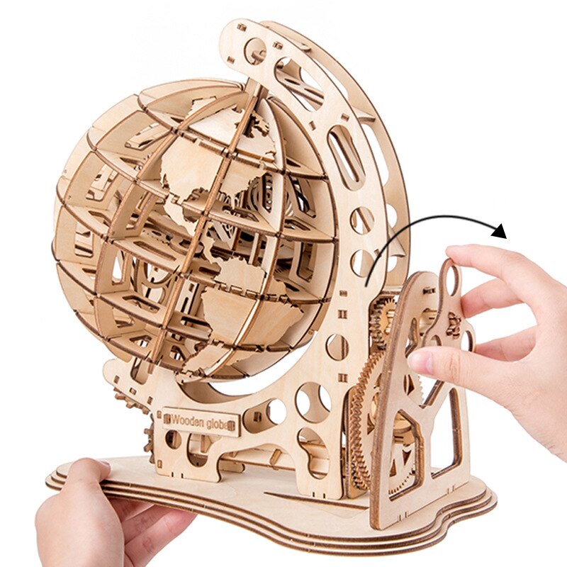 Puzzle globe 3d bois