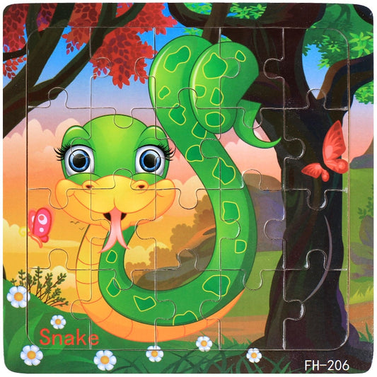 Puzzle serpant en bois