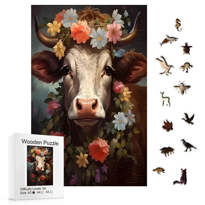 Puzzle en bois vache