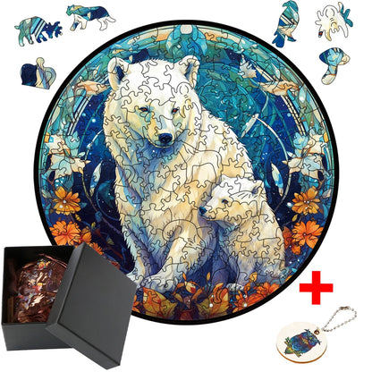 Puzzle en bois ours polaire