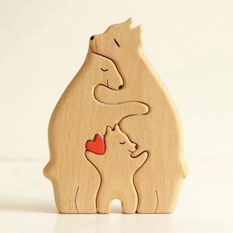 Puzzle en bois famille ours