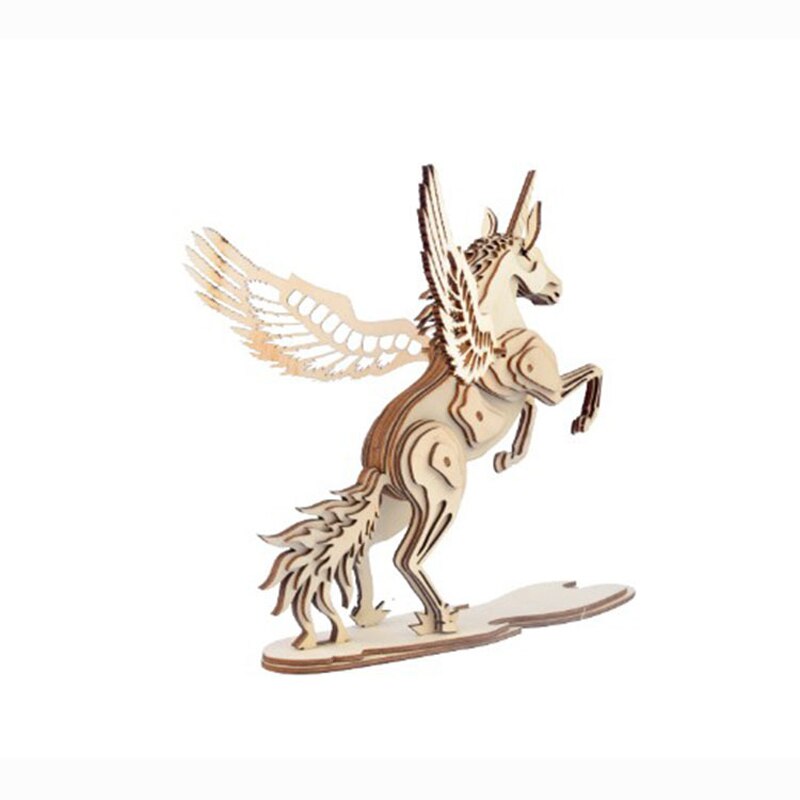 Puzzle en bois licorne 3d