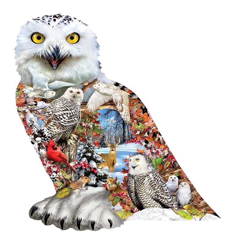 Puzzle snowy owl