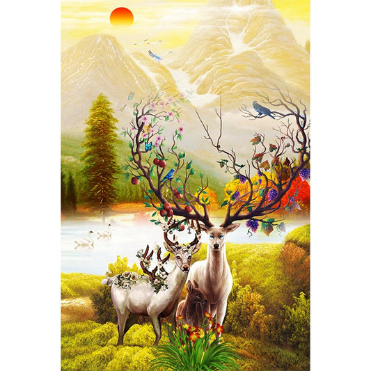 Tableau cerf puzzle