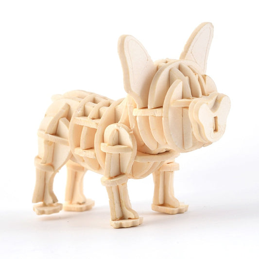 Puzzle en bois bouledogue francais 3d