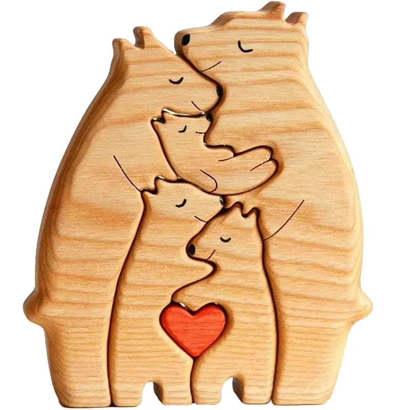 Puzzle en bois famille ours