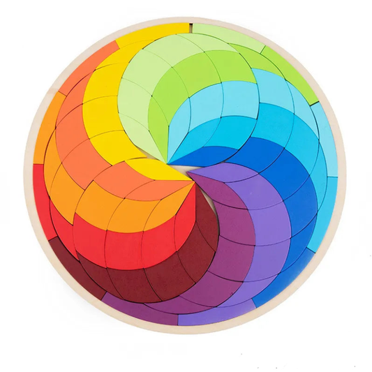 Puzzle en bois arc-en-ciel