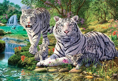 Puzzle image tigre blanc