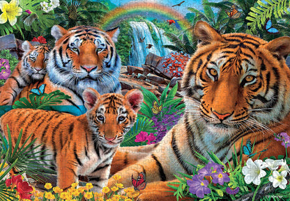 Puzzle famille de tigre