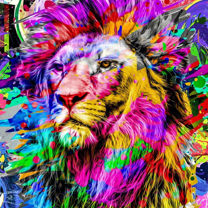 Puzzle lion coloré